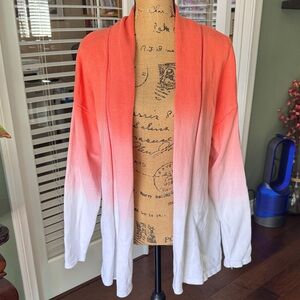 Style & Co. Coral and White Gradient Cardigan